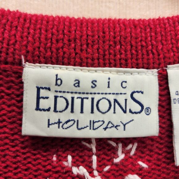 Basic Editions Holiday embroidered sweater vest (size 1X) - Picture 3 of 9